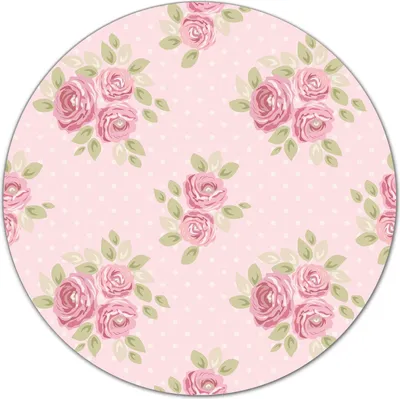 Produktbild von Glas Schneidebrett Herdabdeckplatten Schneideplatten Rund - 40 cm - Rosa Rosen grün