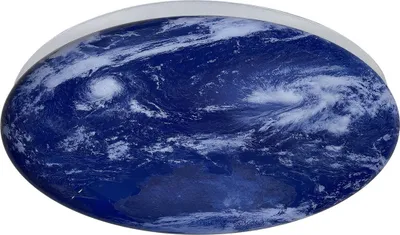 Image de Plafonnier décoratif moderne, bleu marine et blanc, Planet, rond, Ø33cm, couleur neutre, LED, 18W, TIERRA Light Prestige