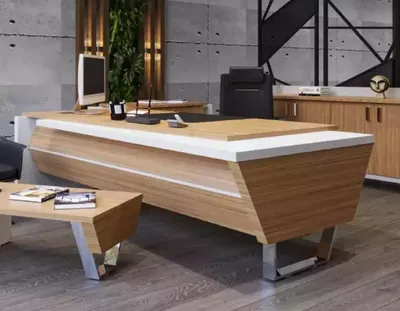 Produktbild von Moderner Tisch Designer Möbel Büromöbel Büroschrank Design Holzmöbel Schrank