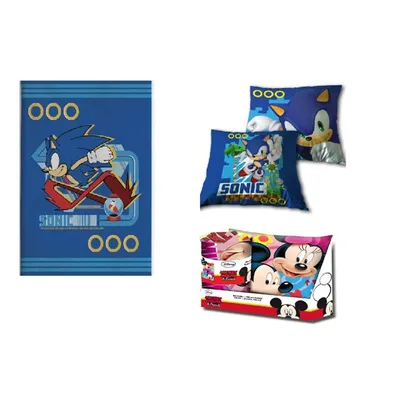 Immagine prodotto di Sonic - Telo mare - Set regalo - Cuscino e coperta