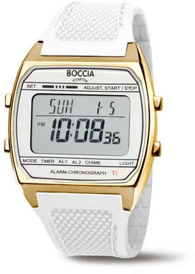 Zdjęcie produktu dla Zegarek Boccia 3738-04 z cyferblatem w kolorze białym/złotym
