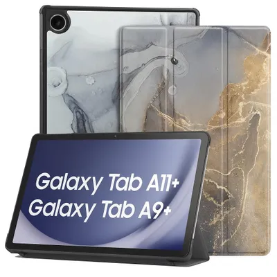 Produktbild von Schutzhülle für Samsung Galaxy Tab A9+ A11+ 11" Hülle SM-X210 X216 X218 X230 X236B (2025/2023) Tasche Smart Cover Magnetisch schlank - Grau Marmoriert
