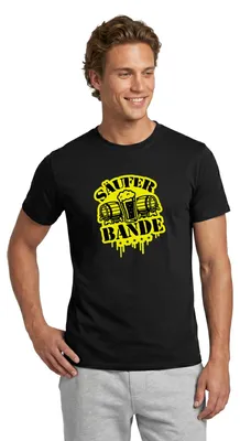 Produktbild von Spreadshirt JGA Männer | Säuferbande Männer T-Shirt, 4XL, Schwarz