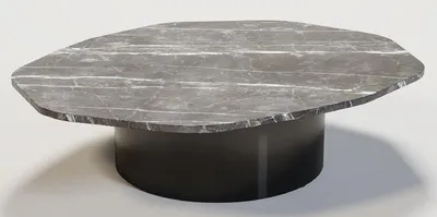 Produktbild von Casa Padrino Luxus Couchtisch Grau / Schwarz 120 x 100 x H. 30 cm - Moderner Wohnzimmertisch mit Marmorplatte - Wohnzimmer Möbel - Luxus Qualität