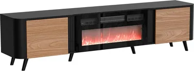 Image de Vicino - Meuble TV, 191x40x58h cm Noir, 2 Étagères