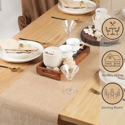 Obrázok produktu pre Jutový obrus 30 cm, dĺžka 23 m, v rustikálnom štýle, na svadobné oslavy
