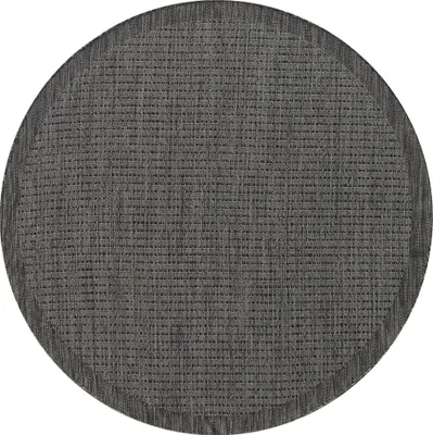 Image de Carpetsale24 Tapis Intérieur Extérieur Terrasse Balcon Cuisine Aspect Sisal Tissage Plat Imperméable Uni Structuré, Taille: 160 cm rond