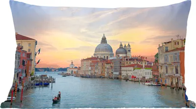 Produktbild von MuchoWow® Zierkissen Sofakissen Wohnzimmer Dekokissen 60x40 cm Italien - Sonnenuntergang - Venedig - Kopfkissen - Polster mit Foto