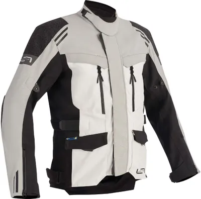 Produktbild von Lindstrands Storbo Motorrad Textil Jacke, hellgrau/schwarz, 52