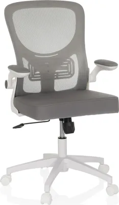 Produktbild von hjh OFFICE Home Office Bürostuhl BELIO W Schreibtischstuhl mit abklappbaren Armlehnen Stoff / Netzstoff Drehstuhl