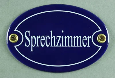 Produktbild von Emaille Türschild Sprechzimmer blau oval Schild Emailleschild Metallschild Blechschild