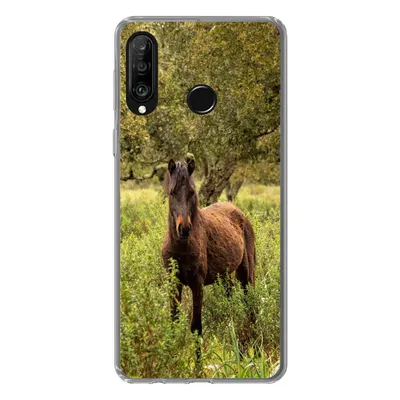 Produktbild von MuchoWow® Handyhülle Schutzhülle Hülle für Huawei P30 Lite Pferd - Wald - Gras Silikon Softcase Handy Hülle - Handyhülle