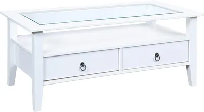 Image de Minturno - Table Basse, 115x60x45h cm Blanc, 2 Tiroirs