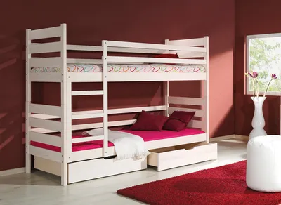Produktbild von MINIO Etagenbett aus Kiefernholz DARIO Weiße Farbe