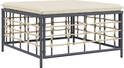 Immagine prodotto di Poggiapiedi da Giardino con Cuscino in Polyrattan Beige