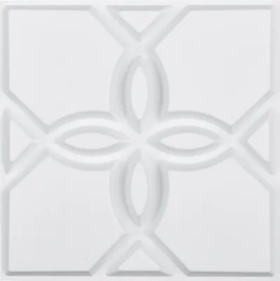 Image de panneaux muraux 3D Lot de 33 30x30cm Revêtement mural Décoration florale Blanc
