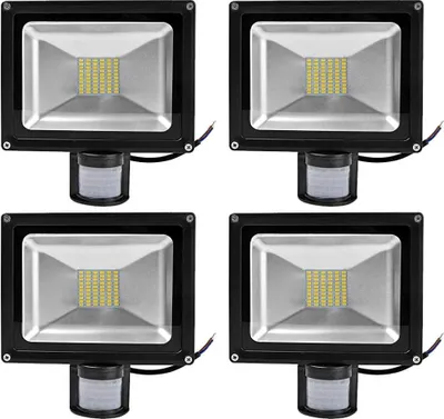 Produktbild von Greenmigo 4pcs 50W LED Strahler Fluter Licht Warmweiss mit Bewegungsmelder,Außenstrahler Wandstrahler Schwarz Aluminium IP65 Wasserdicht AC 85 - 265V