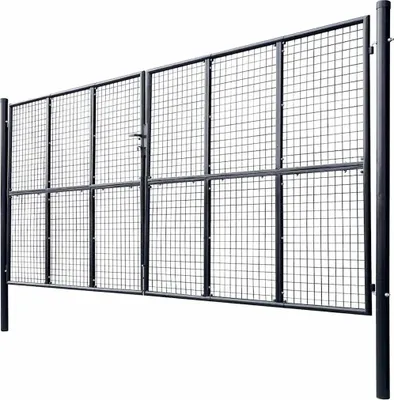 Productafbeelding van vidaXL Gaashek voor de tuin, verzinkt staal, 400 x 175 cm, grijs
