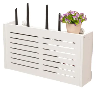 Produktbild von Aufbewahrungsbox für WLAN-Router, Wandhalterung, Router-Regal aus Holz, Organizer, Steckdosenleiste, Kabelmanagement, Versteckregal für Modemkabel, Router-Abdeckung