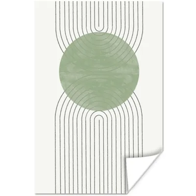 Produktbild von MuchoWow® Poster Linien - Kreis - Grün - Abstrakt 20x30 cm - Papierdruck
