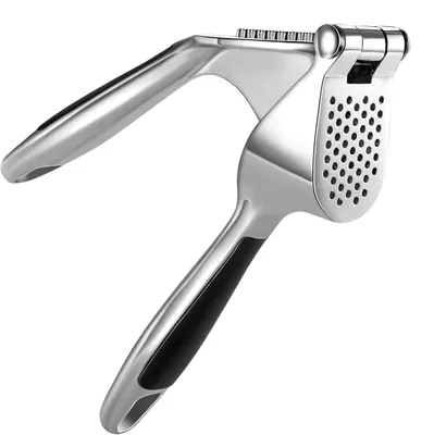 Zdjęcie produktu dla Praska do czosnku, ergonomiczny uchwyt, łatwa do czyszczenia, srebrna