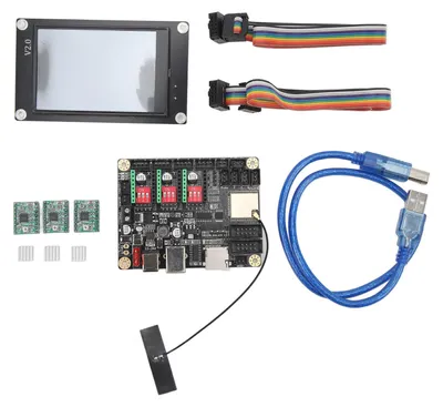 Zdjęcie produktu dla Płytka sterująca grawerki CNC 32-bitowy kontroler offline WLAN z ekranem dotykowym 3,5 cala i sterownikiem silnika krokowego 12-24 VDC
