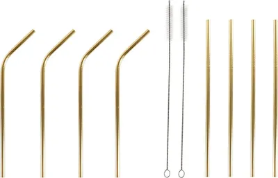Image de Dekodonia S3012380 Paille réutilisable, acier inoxydable, 10 pièces.