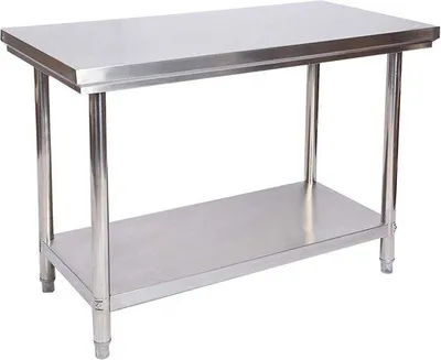 Produktbild von Famanu Werktafel aus Edelstahl 120x60cm - Höhenverstellbar für Küche, Gastronomie und Werkstatt