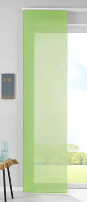 Produktbild von 1er Set Schiebegardine Flächenvorhang Vorhang Gardine Voile HxB 245x60 cm Apfelgrün Komplett mit Paneelwagen Beschwerungsstange, 85589N