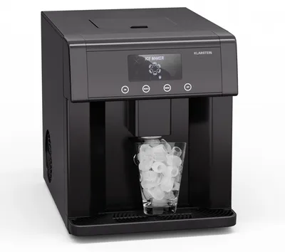 Produktbild von Klarstein Eiswürfelmaschine – Edelstahl-Eiswürfelbereiter, 3 Eiswürfelgrößen, 15 kg/24 h, Touch-Display, 3-Liter-Wassertank, Eiswürfelspender, Ice Maker, Schwarz