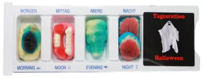 Produktbild Tablettenbox Halloween Gespenst mit Fruchtgummi Scherzartikel 25g