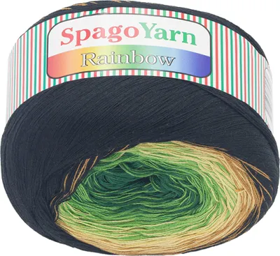 Produktbild von SpagoYarn Regenbogen - 250g / 1000 m - Braun,Beige,Grün