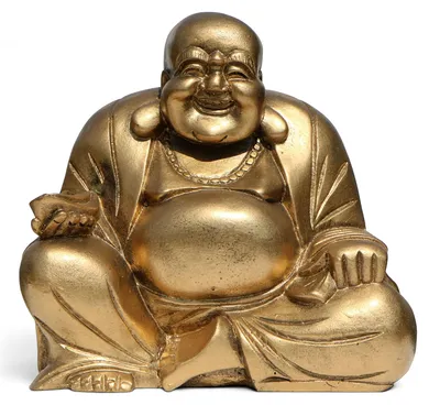 Glücklicher Buddha Mönch, wetterbeständig, Kunstharz, 20 cm
