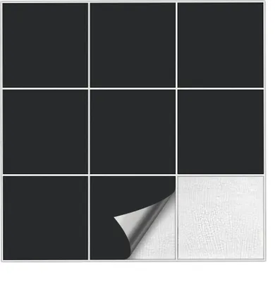 Produktbild von Fliesenaufkleber  Für Bad, Küche etc Schwarz 70 matt 15,1 x 15,1 cm 100 Stück