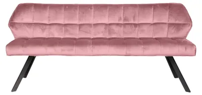 Productafbeelding van FURNLUX Eetkamerbank, rasterpatroon, roze en zwart, 180 cm / Hoofdkleur: roze / Afmetingen: 180 x 81 x 58 cm