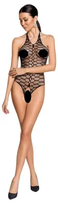 Obrázok produktu pre Passion - dámske body - priehľadná sieťovina - čierne - S-L