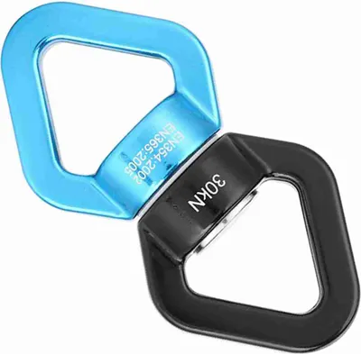 Obrázok produktu pre Lanový obratlík, vysoká pevnosť v ťahu 30KN, horolezecký obratlík na horolezectvo a lezenie, univerzálny bezpečnostný rotátor, modro-čierny