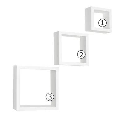 Obrázok produktu pre Kondela Poličky (3 ks) Kvadro New DR-WS-6103 - biela