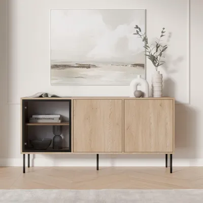 Immagine prodotto di Conzano - Credenza, 150x40x75h cm Marrone, 3 Ripiani