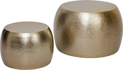 Produktbild von 2er-set couchtisch issam metall vergoldet d70 50cm - Atmosphera créateur d'intérieur