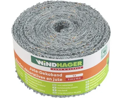 Produktbild von Jute Dekoband 5 cm x 10 m grau