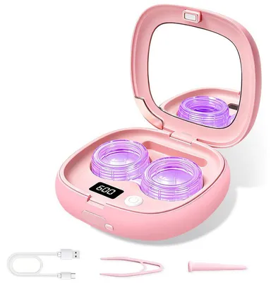 Produktbild von Kontaktlinsen Reinigungsgerät 52 kHz, Ultraschall-Reinigung, 3 Modi, LED-Zeitanzeige, IPX7 wasserdicht, USB-C, kompakt für Zuhause & Reisen