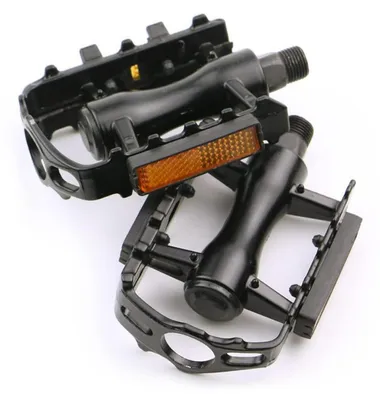 Productafbeelding van Fietspedalen, aluminium, zwart, 9/16 inch, geschikt voor mountainbike, racefiets of BMX, met reflectoren, kogellagers, antislip, 1 paar