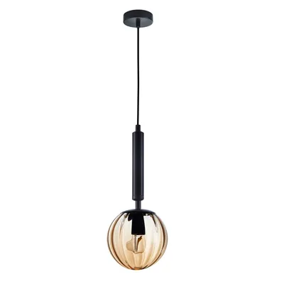 Zdjęcie produktu dla Lampa wisząca Ravena czarno-miodowa 1xE27x40W szkło wym:100x20x20cm IP20 Italux