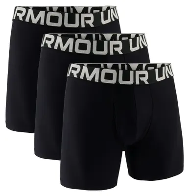 Produktbild von UNDER ARMOUR Herren Boxershorts, 3er Pack - Performance Tech Boxer Briefs Solid 6 in, Stretch, einfarbig Schwarz/Halo Grey 3XL