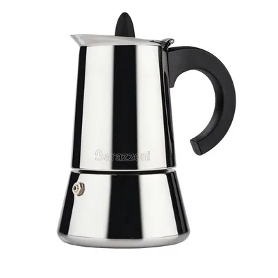 Produktbild von Barazzoni La Caffettiera INOX Espressokocher, 4 Tassen, Edelstahl, Grau, 4 Tazze