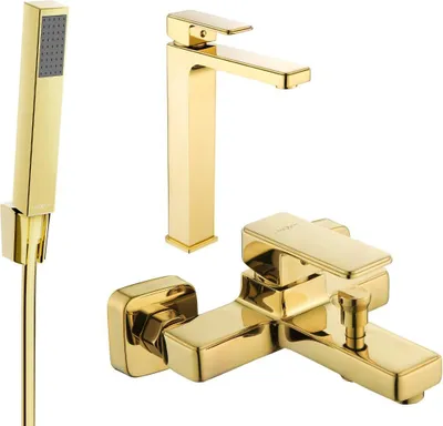 Produktbild von Mexen Cetus R77 Badewannenset, gold - 744313R77-50