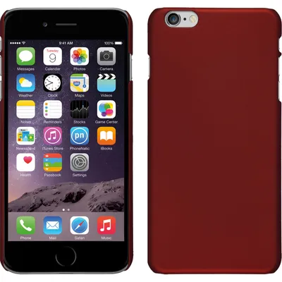 Produktbild von PhoneNatic Case kompatibel mit Apple iPhone 6 Plus / 6s Plus - Hülle rot gummiert Hard-case + 2 Schutzfolien