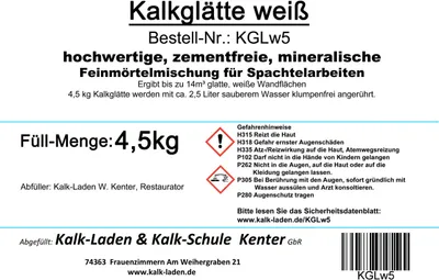 Produktbild von Kalk-Glätte HP900, weiß, 4,5 kg im Beutel