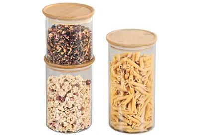 Produktbild von KESPER Aufbewahrungs/Vorratsglas Glas/Bambus 3 Stück